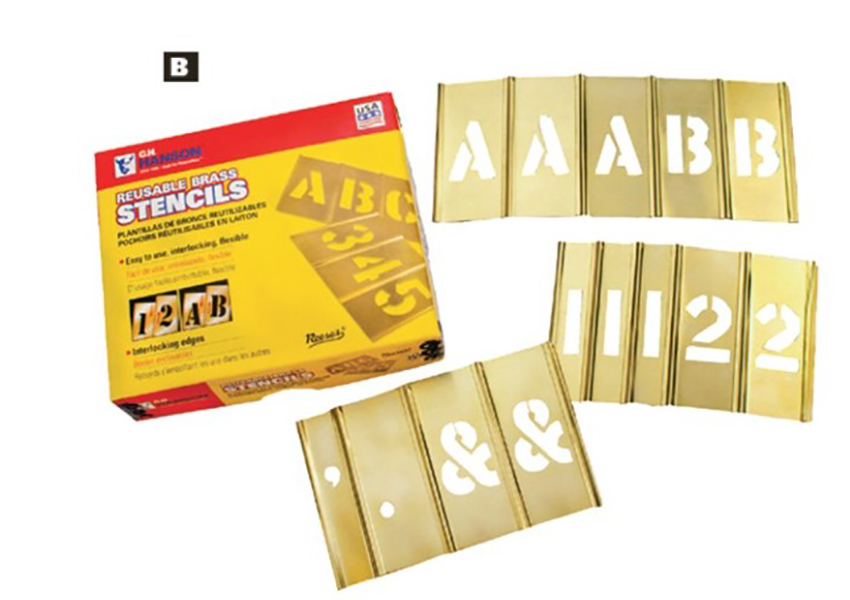 Reusable Brass Stencils 92 Piece Single Letter and Number Set